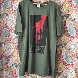 Touché Amoré Band Concert  T Shirt XL Olive Green Black Red EUC